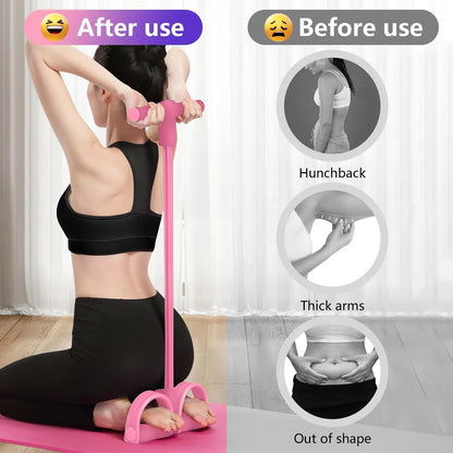 Fitness Resistance Band Foot Pedal Abdominal Exercise Auxiliary Thin Belly Leg Fitness Home Gym Equipment Women Six Rope Stretch