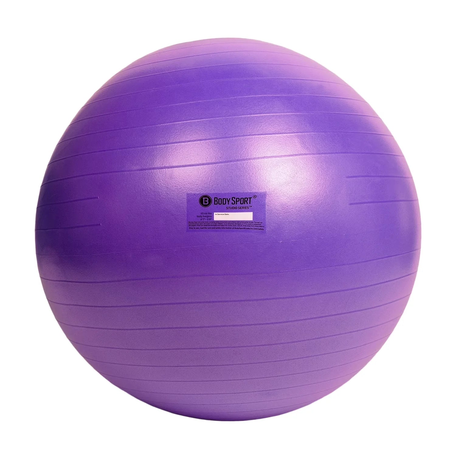 Purple Fitness Ball (45 Cm), Pump & Exercise Guide Included